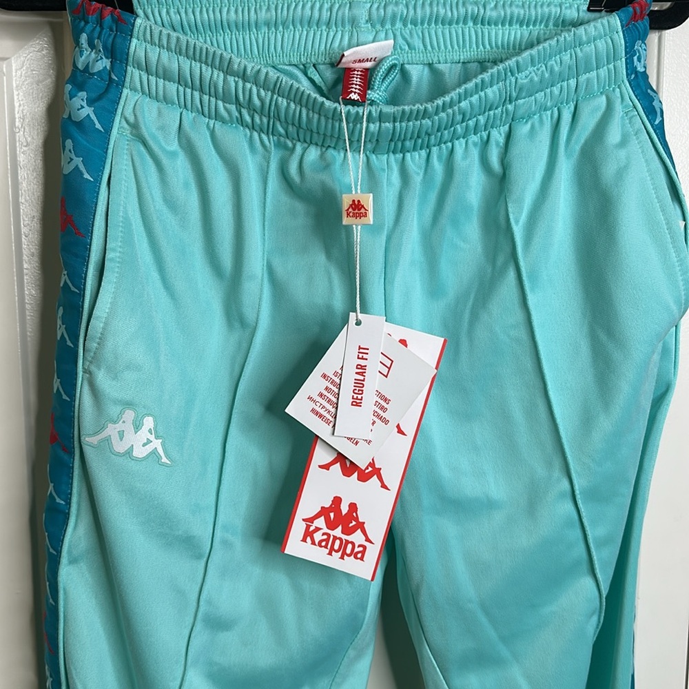 Kappa Light Blue Joggers with Logo Stripes
